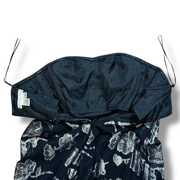 VTG Nightline Strapless Empire Waist Formal Dress Ethereal Beaded Silk Gown SZ 6 - Picture 6 of 16